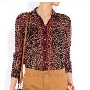 Equipment femme leopard silk shirt
